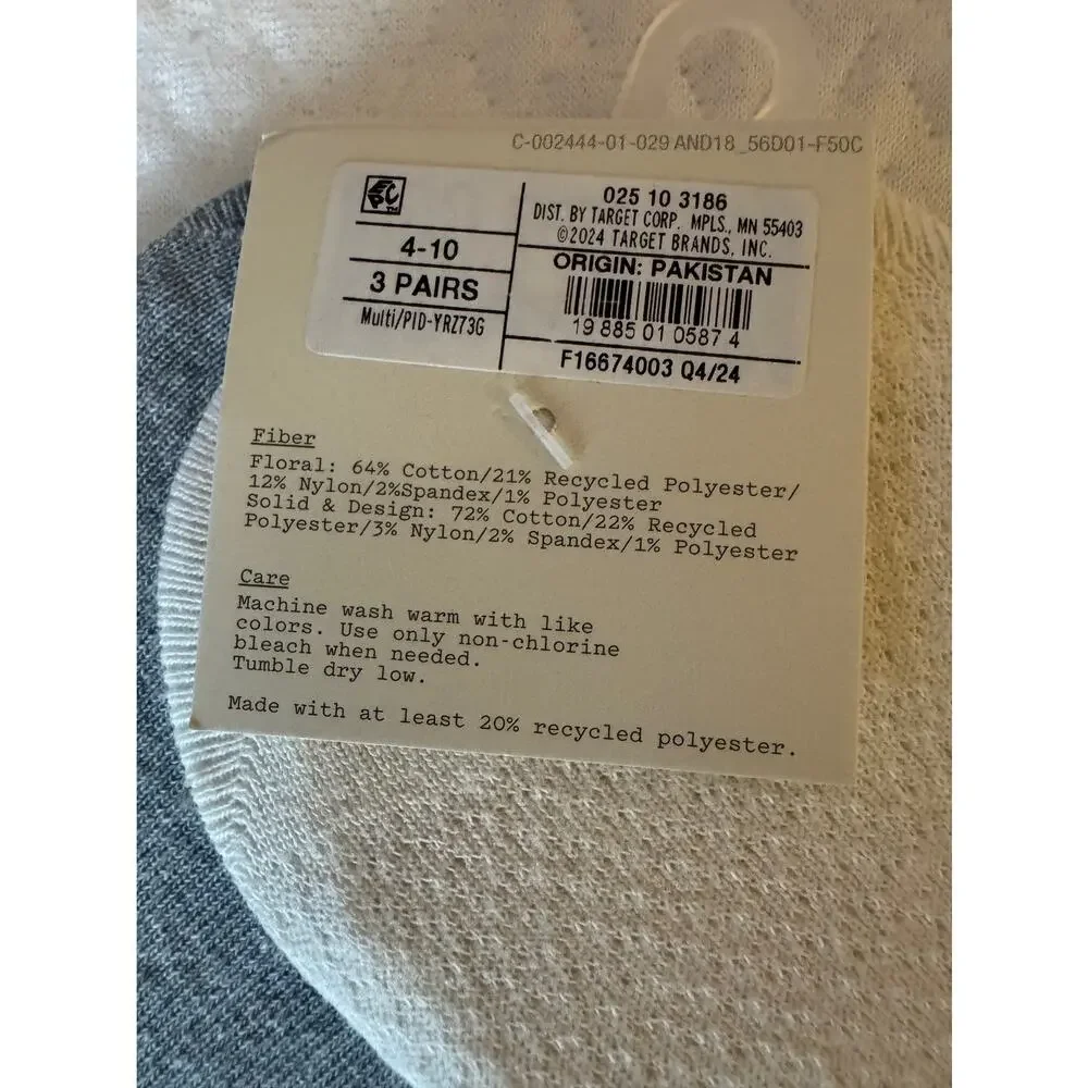 A New Day Unisex No-Show Socks 4-10‎ Cotton Blend Cream Yellow